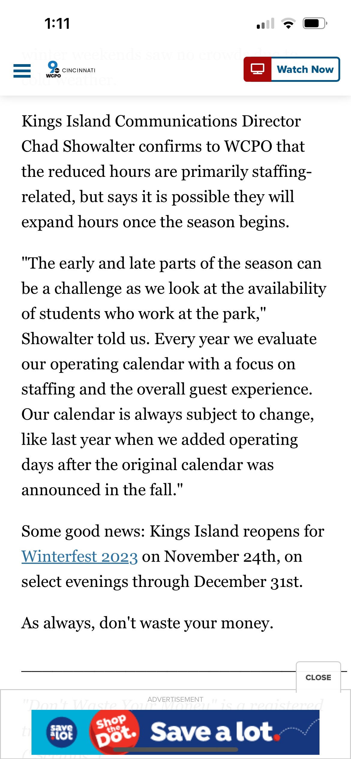 2024 Operating Calendar is Posted. Page 3 Kings Island Kings