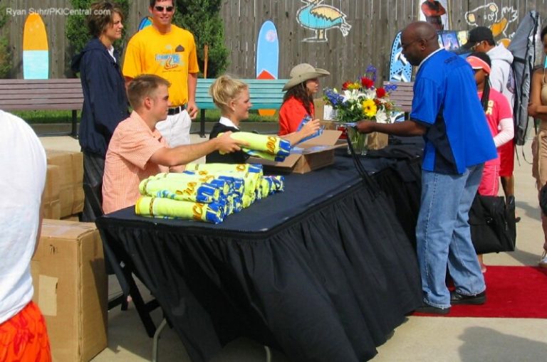 Media check in table at Boomerang Bay's media day