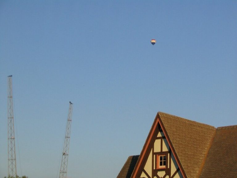 A hot air balloon soars overhead during PKI's tribute to 9-11-01