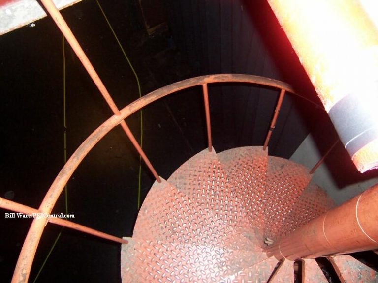 The spiral staircase gives access to the upstairs area of the Paramount Theatre.