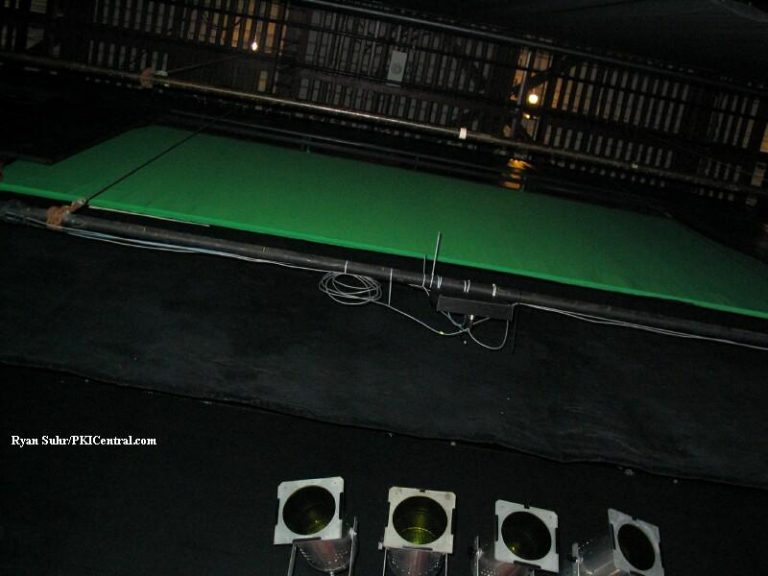 Magic of the Movies' chromakey screen is still in the theatre and waiting to be lowered and used once again!