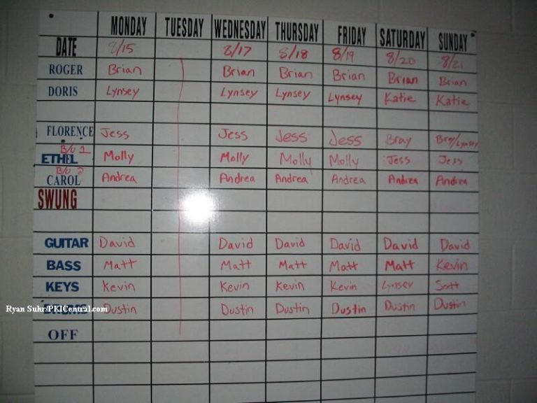 School or Rock actors' schedule