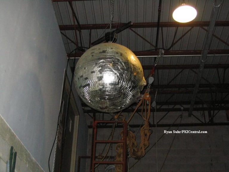 Old mirror ball from the Festhaus now hidden in the Paramount Theatre