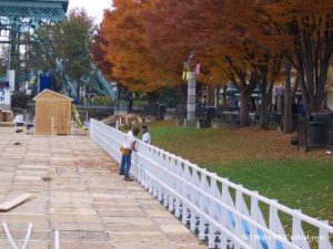 Winterfest Preparations on fountain
