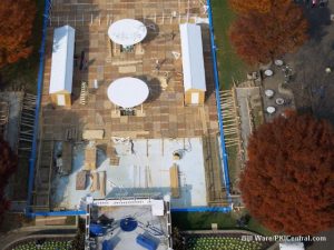 Winterfest Preparations on fountain
