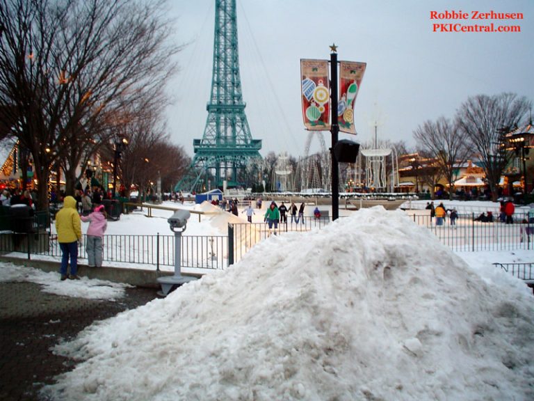 Snow pile on I-Street