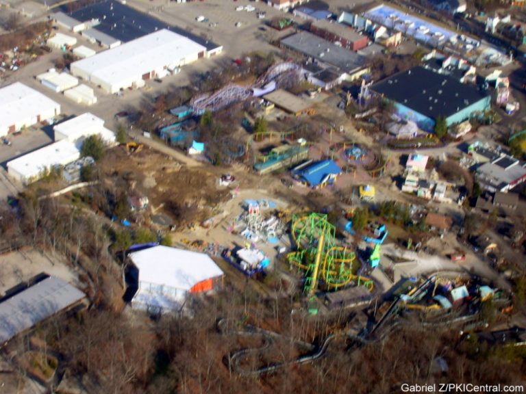 Aerial view of Nick Universe Construction