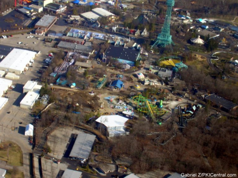 Aerial view of Nick Universe Construction