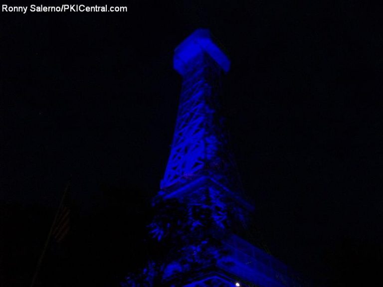 Eifel Tower with Fearfest Lighting.
