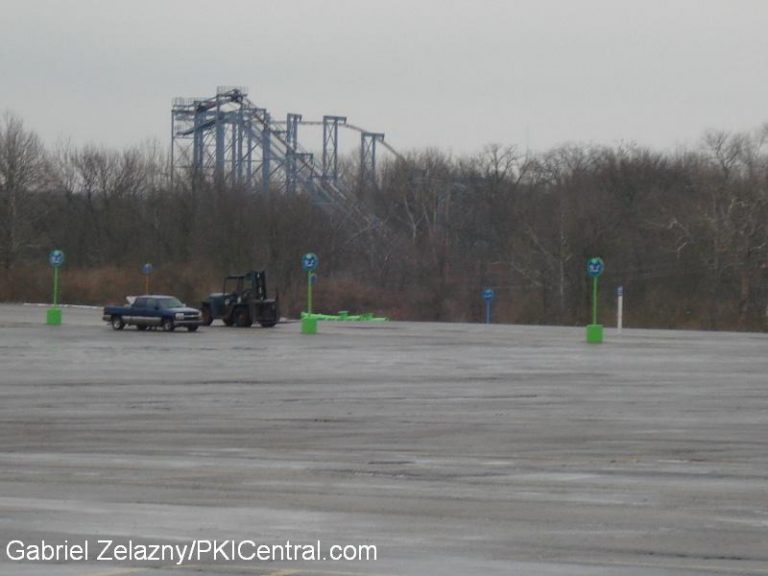 Coaster Track in parking lot staging area.