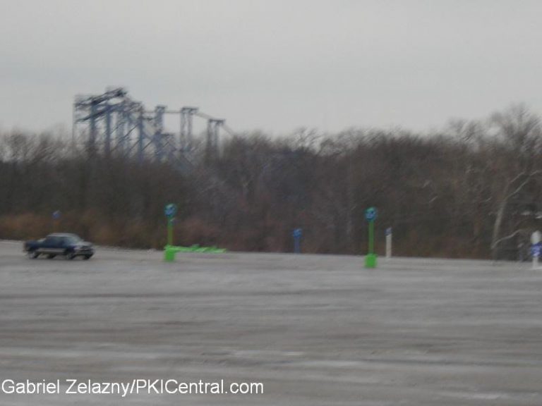 Coaster Track in parking lot staging area.
