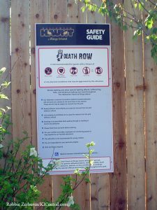 Death Row entrance sign