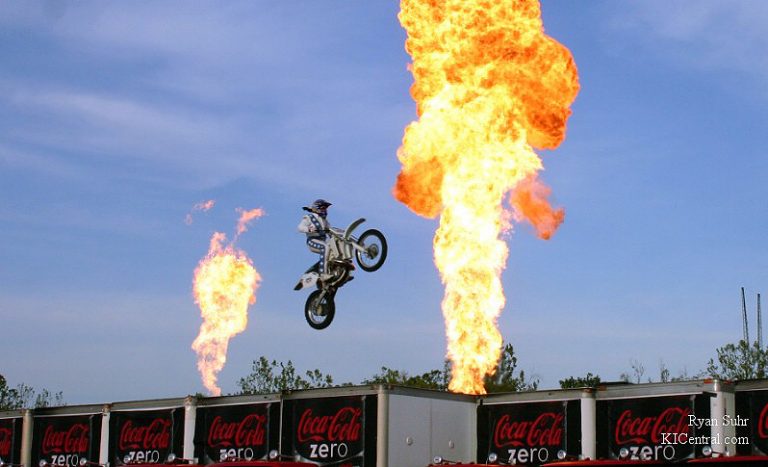 Robbie Knievel Jumps 24 Coke Zero Trucks in Kings Island's Parking Lot