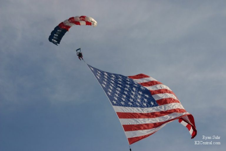 Sky jumpers before the Knievel jump.