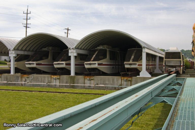 View of the trains from the transfer track.