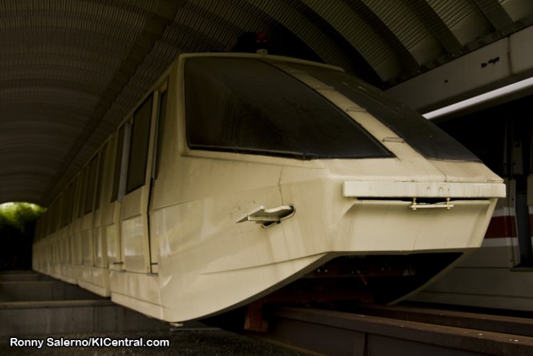 Old KI monorail car awaiting refurbishment.