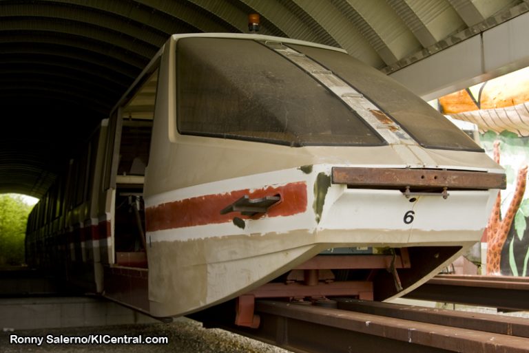 Old KI monorail car awaiting refurbishment.