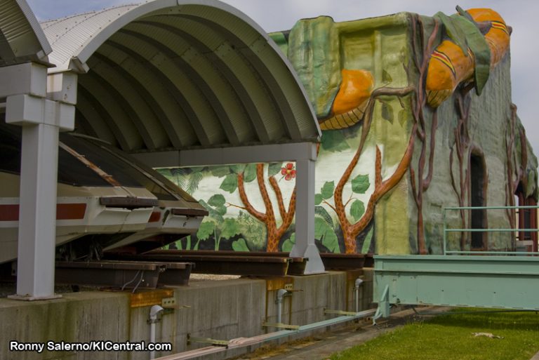 Monorail maintenance barn.