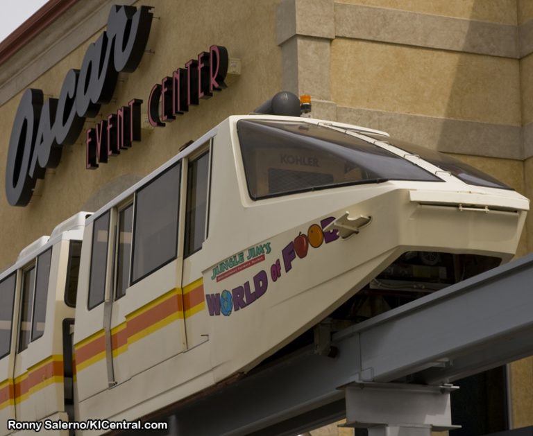 Refurbished monorail train, almost ready to go.