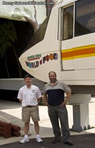 Keith Menter, former monorail driver, with Phil Adams of Jungle Jim's