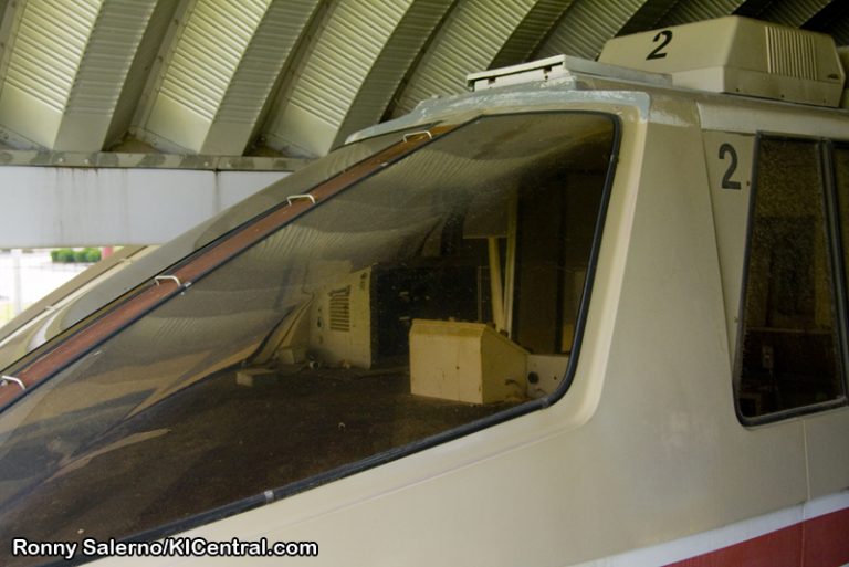 Former KI monorail train awaiting refurbishment.