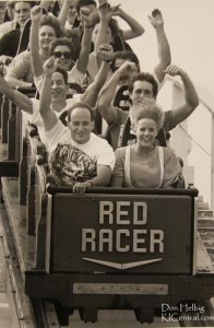 Don Helbig's 10,000th ride on The Racer - July 27, 1990