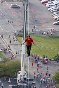 Nik Wallenda Walks a high wire 262' in the air above International Street at Kings Island — photo 17 of 39