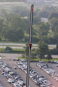 Nik Wallenda Walks a high wire 262' in the air above International Street at Kings Island — photo 6 of 39