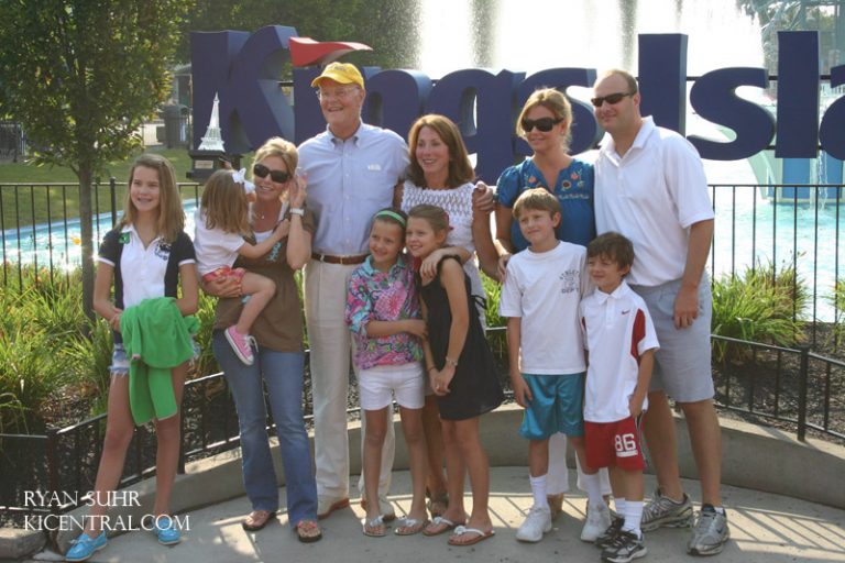 Gary Wachs, Kings Island's first GM, poses with his family following his induction into the Kings Island Walk of Fame class of 09