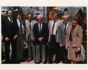 (L-R) Meff, KI Marketing Director Tom Nowlin, Joe Barbera, Bill Hanna,   KI GM Butch Bush, Bill (can't remember last name), KI Food Service, PR   legend Ruth Voss